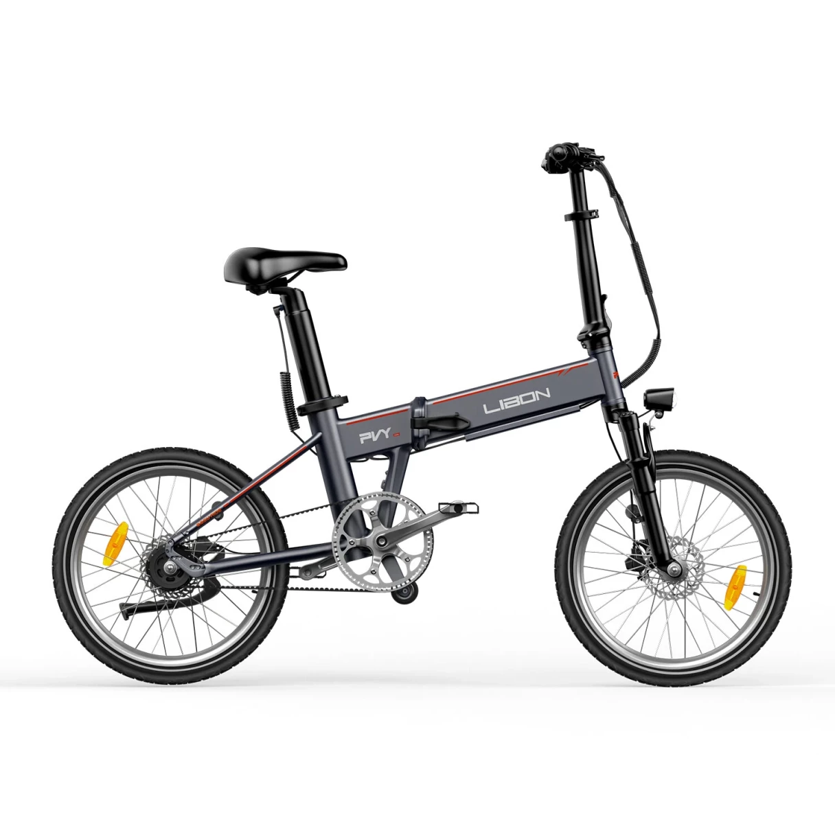 [EU Direct] PVY LIBON Electric Bike 36V 10.4AH+10AH Dual Batteries 500W Motor 20*2.5inches Tires Torque Sensor Carbon Belt Drive 260KM Max Mileage 150KG Max Load Folding Electric Bicycle