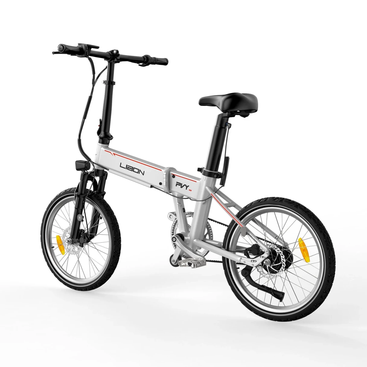 [EU Direct] PVY LIBON Electric Bike 36V 10.4AH+10AH Dual Batteries 500W Motor 20*2.5inches Tires Torque Sensor Carbon Belt Drive 260KM Max Mileage 150KG Max Load Folding Electric Bicycle