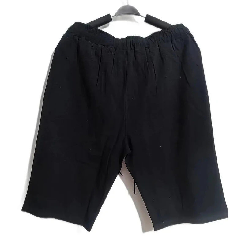 Men's Quick Dry Cotton Linen Shorts Summer Breathable Stripe Gym Running Pocket Cargo Beach Casual Five-point Pants Lightweight Comfortable