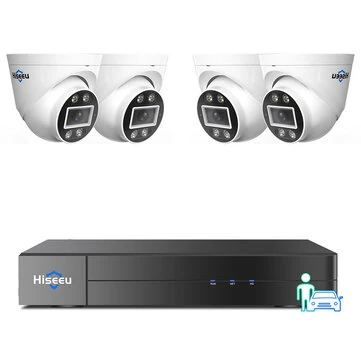 Hiseeu 5MP CCTV Surveillance Camera 8CH Wifi IP Camera Guard Viewer Security System Human Vehicle Detection Two Way Audio Smart Playback PoE Night Vision Security Camera