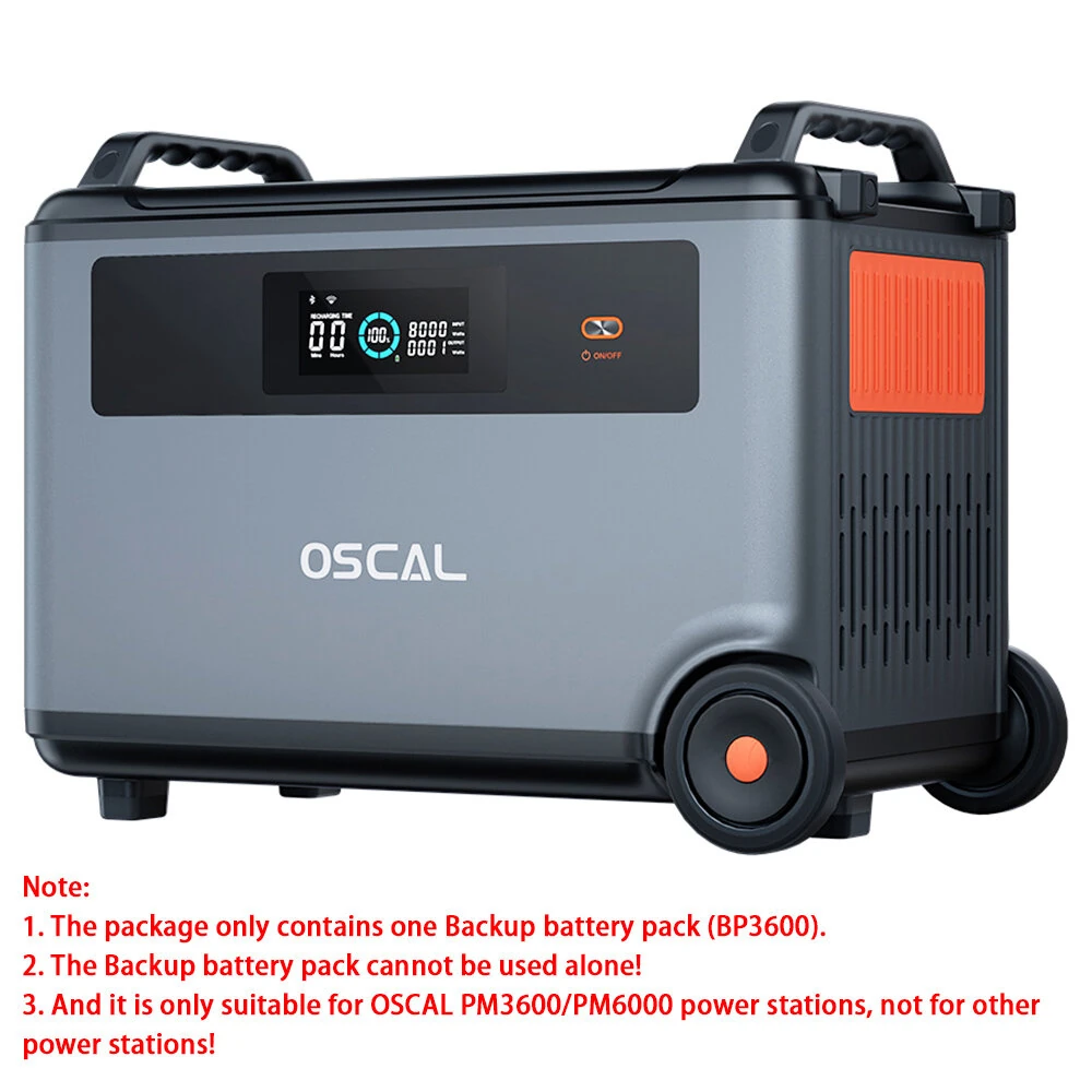 [EU Direct] Blackview Oscal 3600Wh Extra Battery Pack Only Suitable PowerMax 3600 Power Station LiFePO4 Batteries(57600Wh) Rugged Power Generation