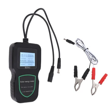 SUNI Solar Energy Tester MPPT Power Analyzer 48V Portable Lightweight PC Material Solar Panel Performance Diagnostic Voltage Current Measurement Clear LCD Display