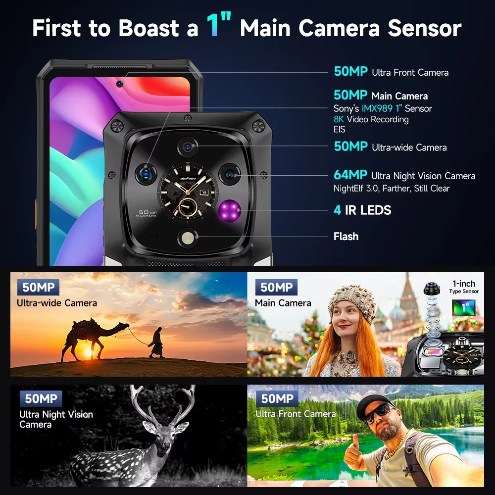 Ulefone Armor 28 Ultra 5G AI AMOLED Dual Display 32GB RAM 1TB ROM 50MP Triple Camera 64MP Night Vision Dimensity 9300+ 6.67 inch 120Hz 10600mAh 120W Fast Charge 50W Wireless Charge WiFi 7 NFC IP68 IP69K Waterproof Rugged Smartphone