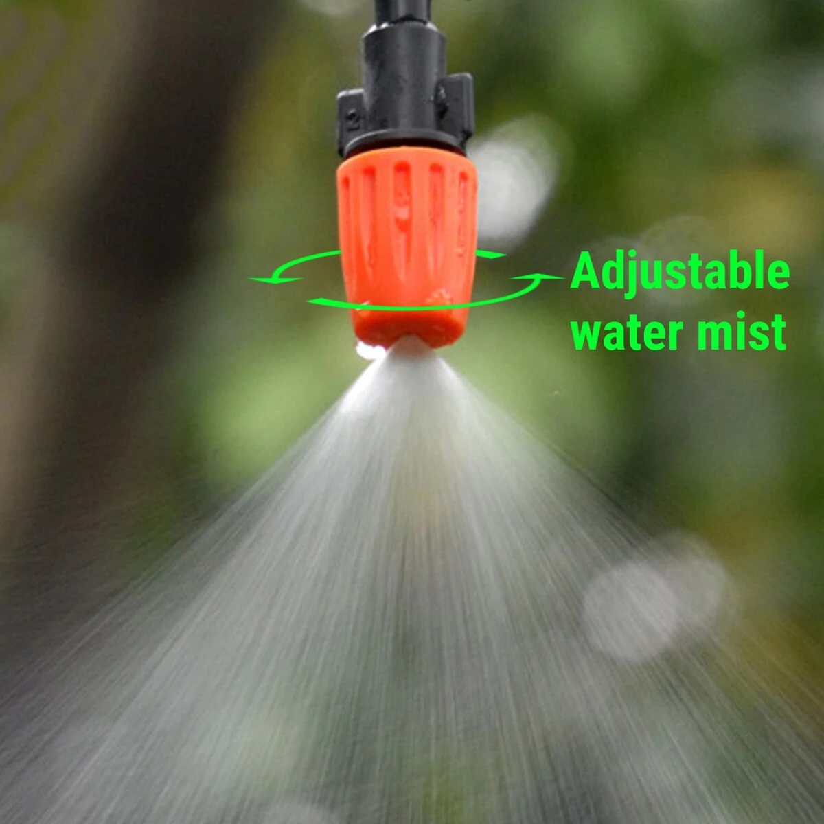 Adjustable Water Misting Cooling Irrigation System Kit Tubing Hose 5M/8M/10M/15M/20M/25M with Mist Nozzle Sprinkler