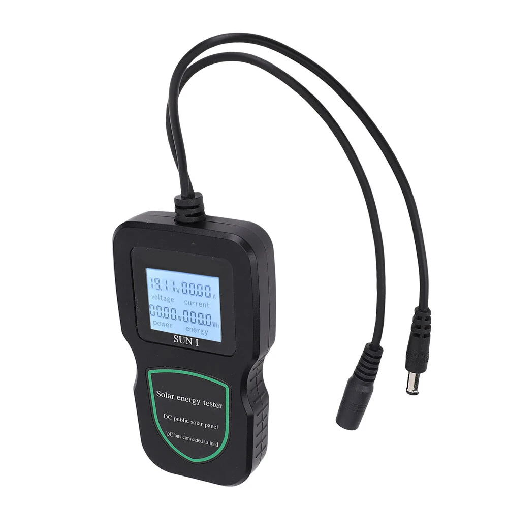 SUNI Solar Energy Tester MPPT Power Analyzer 48V Portable Lightweight PC Material Solar Panel Performance Diagnostic Voltage Current Measurement Clear LCD Display