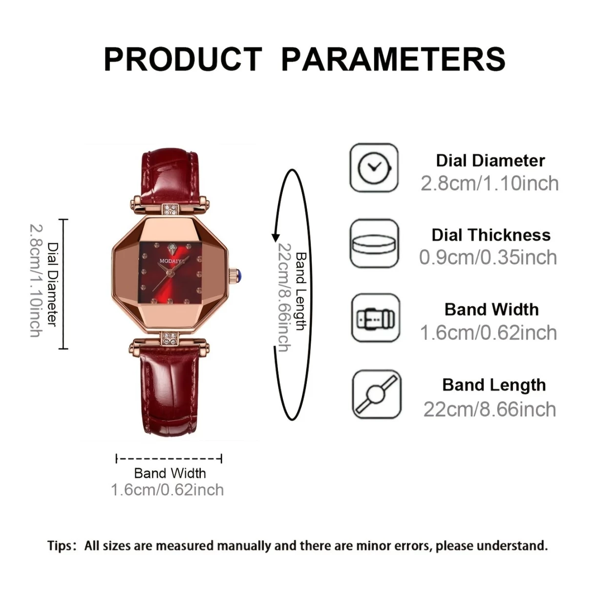 POEDAGAR Women Watches Fashion Luxury Rhinestones Quartz Watch Polygon Pointer Waterproof Ladies Leather Wristwatch
