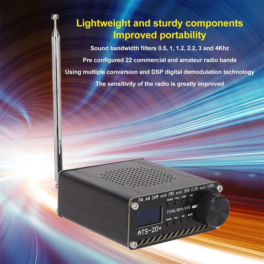 ATS 20+ Si4732 Radio Receiver High Sensitivity Portable Small World Band Digital Receiver for Outdoor Camping Home