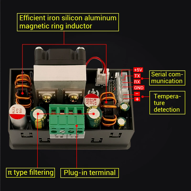 WUZHI SK150C CNC DC Voltage Buck-Boost Power Supply 150W 40V Output 8A Adjustable Color Screen Constant Voltage Current Charging Module