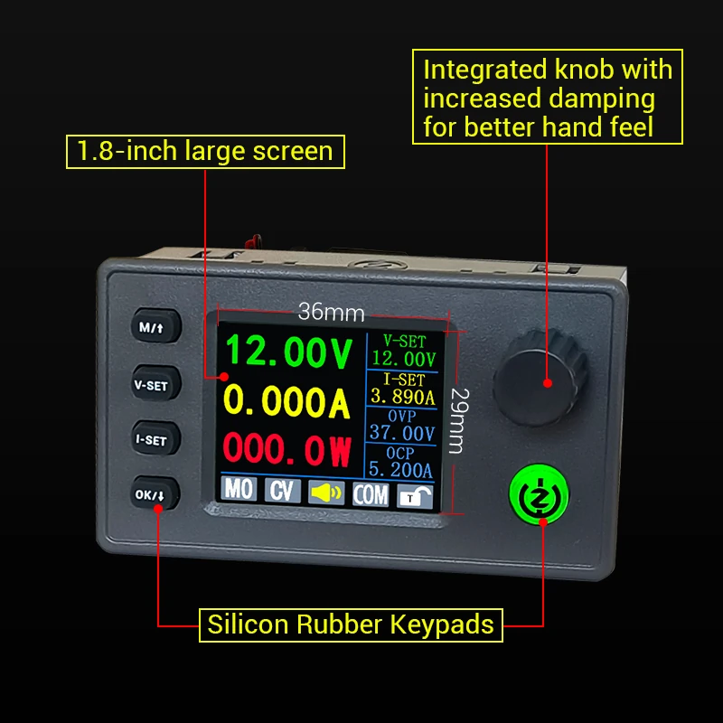WUZHI SK150C CNC DC Voltage Buck-Boost Power Supply 150W 40V Output 8A Adjustable Color Screen Constant Voltage Current Charging Module