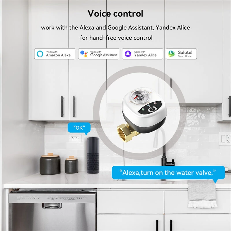 eWeLink CZV20 Smart Zigbe Water Vavle for DN15/DN20/DN25 APP Wireless Control Timing Function IP65 Waterproof Ball Valve Work with Alexa Google Assistant SmartThings
