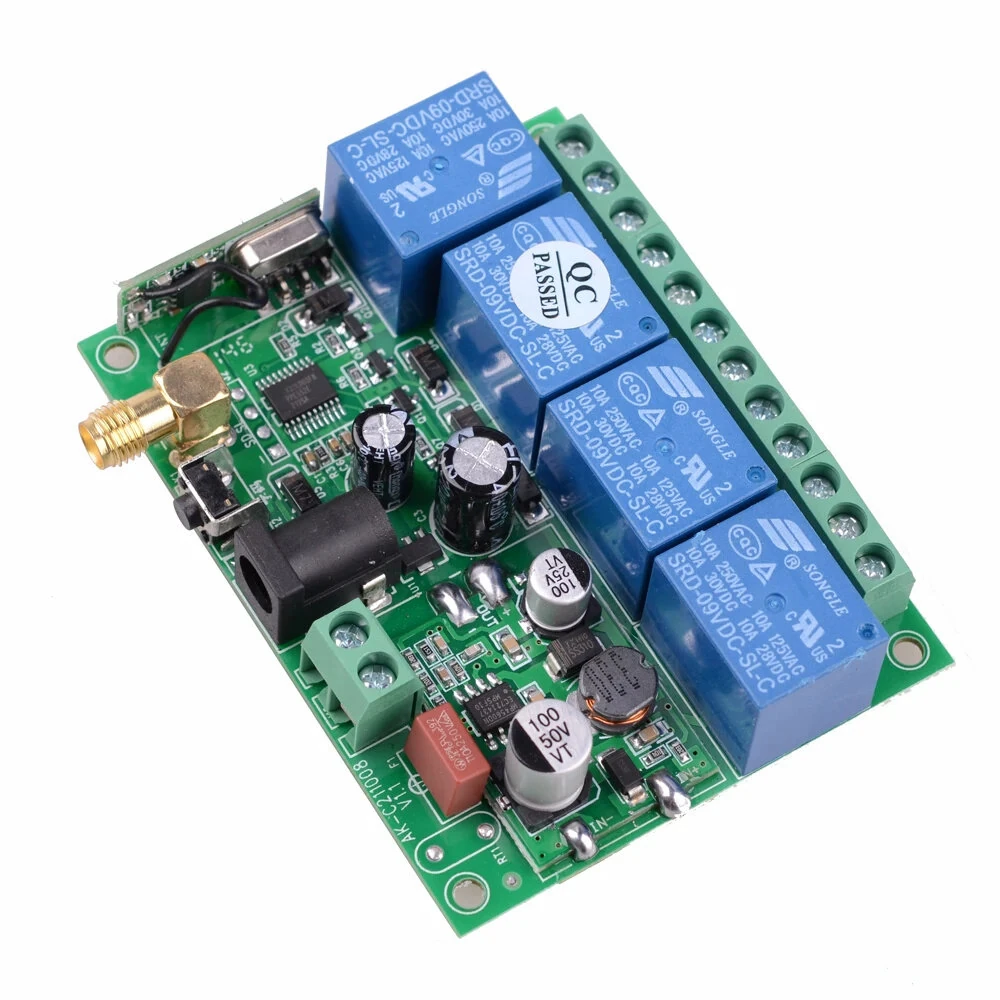 4CH RF Wireless Remote Control Switch Radio Receiver DC 12V 24V 36V 2000M Long Distance Remote Controller Suckers Antenna