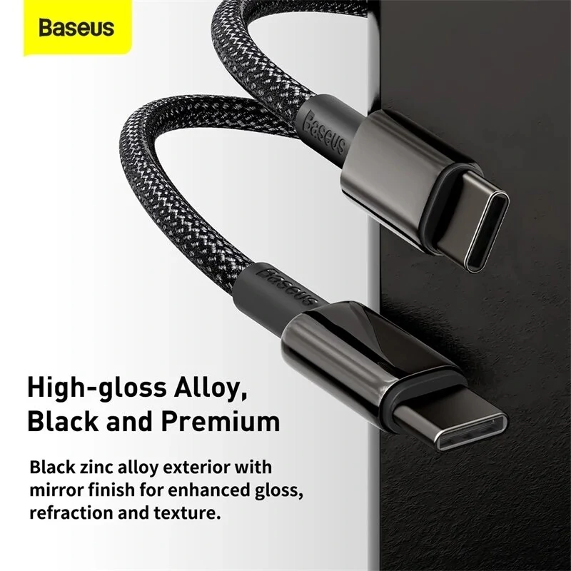 Baseus CW-YMS 100W USB-C to USB-C PD Cable PD3.0 Power Delivery QC4.0 Fast Charging Data Transmission Cord Line For Samsung Galaxy Note 20 For iPad Pro 2020 MacBook Air 2020 Mi 10 Huawei P40