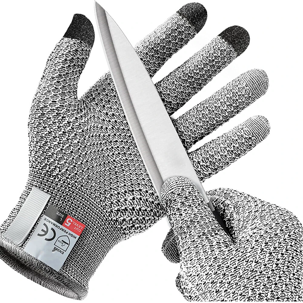 1 Pair Anti-cut Protective Kitchen Gloves 5 Level Protection Cutting Kitchen Gloves Safety Protection Hand Gloves Garden Safety