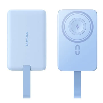 Romoss WM010-191 Wireless Magnetic Power Bank 30W 37Wh 10000mAh Integrated Cable Power Bank with 3 Inputs & 3 Outputs Fast Charging External Battery Power Supply for iPhone 16 16 Pro 15 14 13