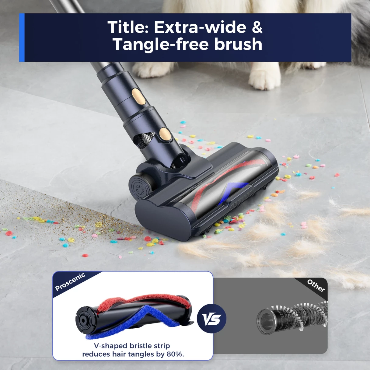 [EU Direct] Proscenic P11 Lite Cordless Vacuum Cleaner 40kPa Powerful Vacuum Cleaners for Home with LED Display,Up to 50 Mins Runtime Stick Vacuum,Lightweight Vacuum for Carpet,Hard Floor