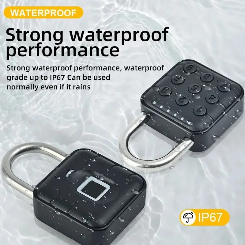Tuya Smart Fingerprint Door Lock Button Cabinet Lock Gym Wardrobe Door Password Padlock Electronic Door Lock IP67 Waterproof for Warehouse Dormitory Doors