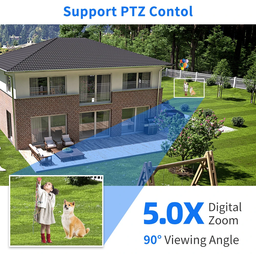 Hiseeu WHD318 8MP WiFi Camera Intelligent Night Vision Two-way Audio AI Human Detection IP66 Waterproof Support TF Card Wireless PTZ IP Safety Camera