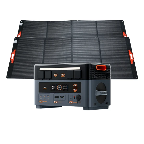 [EU Direct] Blackview Oscal PowerMax 2400 Portable Power Station With Blackview Oscal PM400 PRO 400W Foldable Solar Panel, 1872Wh LiFePO4 Battery Solar Generator 2400W AC Output , App Control, LED Light, UPS 0.01s, Wireless Charging Backup Power -EU Plug