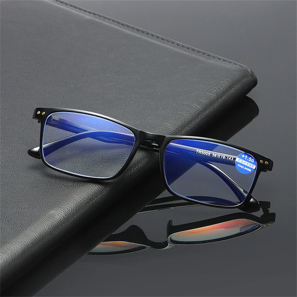 Fashion Anti-blue Light HD Reading Glasses for Men Women Classic Square Comfortable Nose Pad Presbyopia Glasses