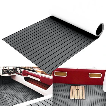 ELuto 240cm x 90cm x 6mm Marine Boat Flooring Faux Teak EVA Foam Boat Decking Sheet Waterproof Gray