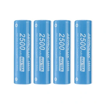 4Pcs Astrolux® E1825 18A 2500mAh 3.7V 18650 Li-ion Battery Unprotected High Drain Rechargeable Lithium Power Cell For Astrolux Nitecore Lumintop Fenix Olight Flashlights RC Toys Home Tools