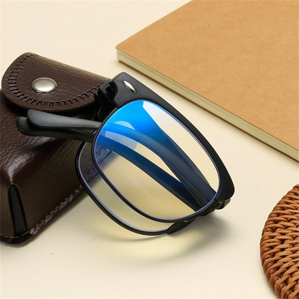 Folding Photochromic Sunglasses Lightweight Portable Indoor Outdoor Dual-use UV Anti-blue light Eyeglasses