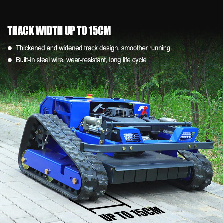 Remote Control Lawn Mower AWY-550 550mm Cutting Width Loncin 224cc Engine 45 Degree Gradeability Adjustable Cutting Height 1500m²/h Mowing Efficiency Electric Lift
