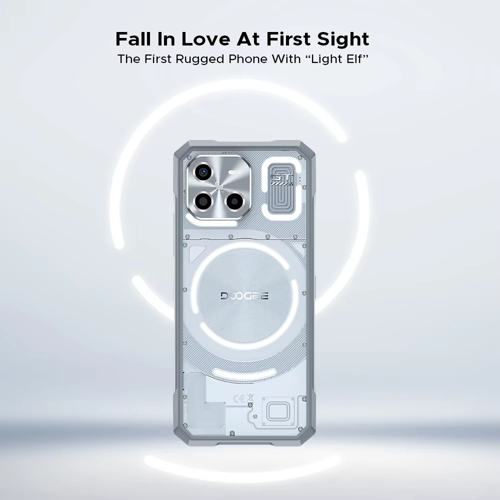 DOOGEE Blade GT Ultra 5G LED light effect 36GB 512GB 100MP Camera Dimensity 7300 6.72 inch 120Hz 5500mAh 33W Fast Charge Android 14 NFC IP68 IP69K Waterproof Rugged Smartphone