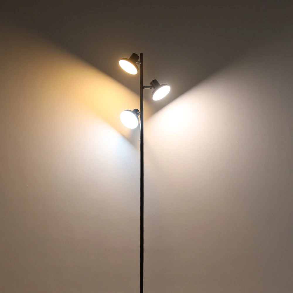 BlitzWill® BWL-FL3 36W 3-Head Floor Lamp 2500LM 2700~6500K Color Temperature 10-Level Brightness Dimmable Magnetic Remote & Touch Control