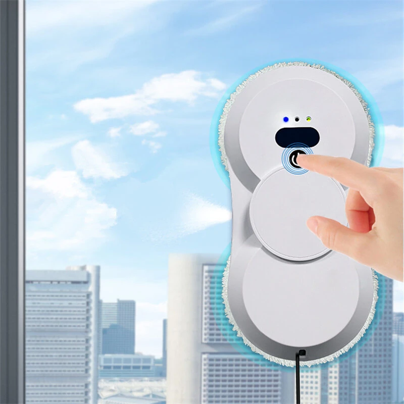 [EU Direct]NovuLife Automatic Window Cleaner Robot with 2800Pa Suction, Dual Spray, Remote Control & Safety Cord for Home Glass Cleaning