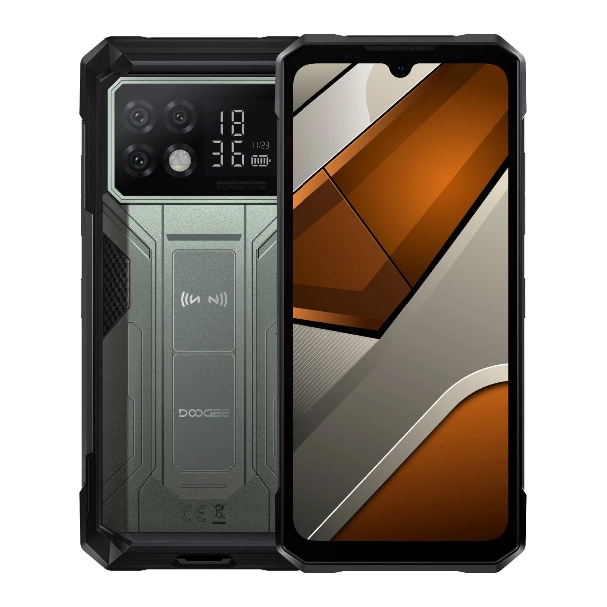 DOOGEE S200 Max 5G 1.3 inch Rear Display 36GB 512GB Dual Flashlights 108MP Triple Camera Night Vision Dimensity 7050 6.72 inch 120Hz 22000mAh 66W Fast Charge Android 15 NFC IP68 IP69K Waterproof Rugged Smartphone