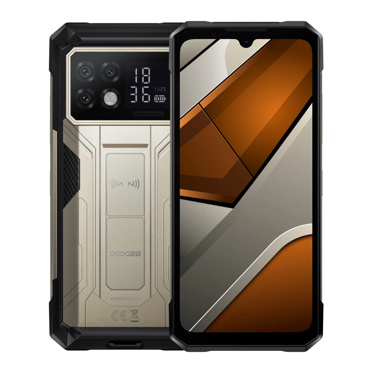 DOOGEE S200 Max 5G 1.3 inch Rear Display 36GB 512GB Dual Flashlights 108MP Triple Camera Night Vision Dimensity 7050 6.72 inch 120Hz 22000mAh 66W Fast Charge Android 15 NFC IP68 IP69K Waterproof Rugged Smartphone