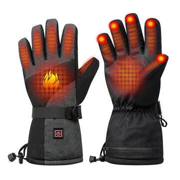 TENGOO 1 Pair Uniex Electric Heated Gloves Phone Tablet Touchable 7.4V DC Charging Waterproof Winter Keep Warm for Outdoor Sports