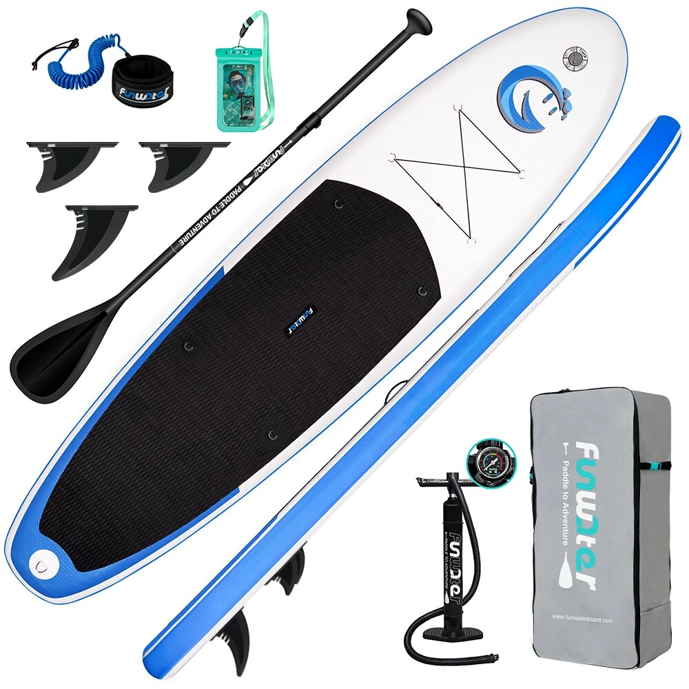 [EU Direct] Funwater 11'*33'' 335cm Inflatable Stand Up Paddle Board with Adjustable Paddle Travel Backpack Leash Waterproof Bag Adult Paddle Board- SUPFW01B