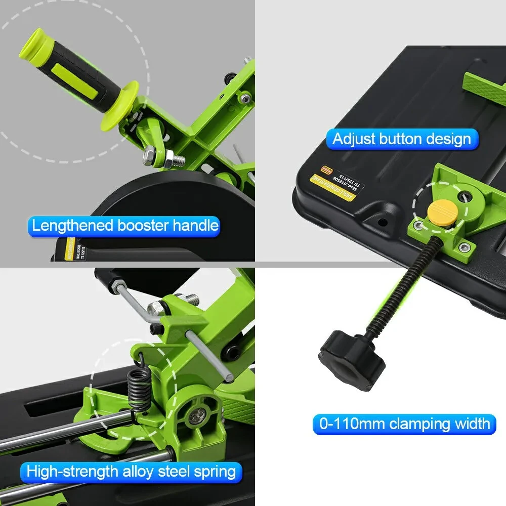 Drillpro Universal Angle Grinder Stand BG-612506 Adjustable Cutting Base Fits 110mm 115mm 125mm Grinder Disc 30mm Max Depth Metal Woodworking Tool Accessories