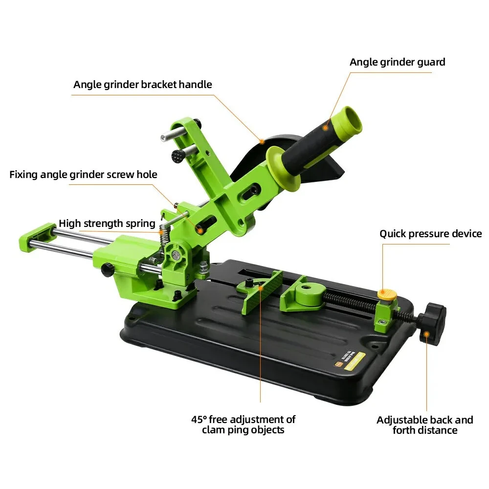 Drillpro Universal Angle Grinder Stand BG-612506 Adjustable Cutting Base Fits 110mm 115mm 125mm Grinder Disc 30mm Max Depth Metal Woodworking Tool Accessories