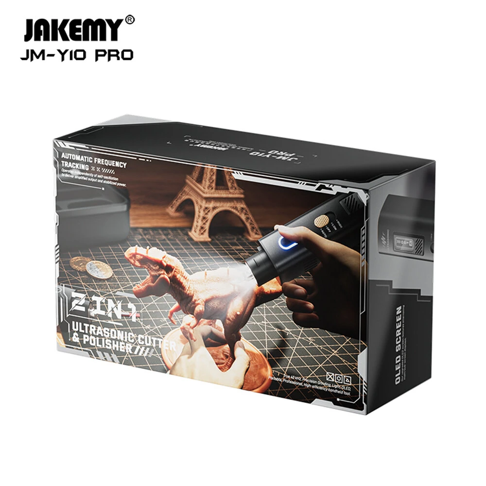 Jakemy JM-Y10 PRO Ultrasonic Cutter and Polisher 35W 40kHz Precision Cutting Dual Function Safety Design for Metal Wood Plastic Crafts