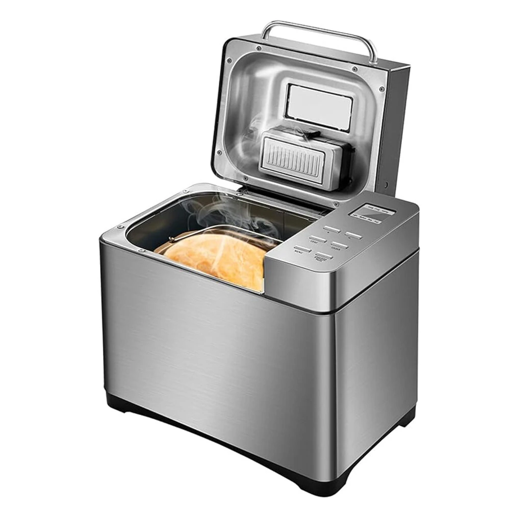[EU Direct] Biolomix Stainless Steel 1KG 19-in-1 Automatic Bread Maker 650W Programmable Bread Machine with 3 Loaf Sizes Fruit Nut Dispenser