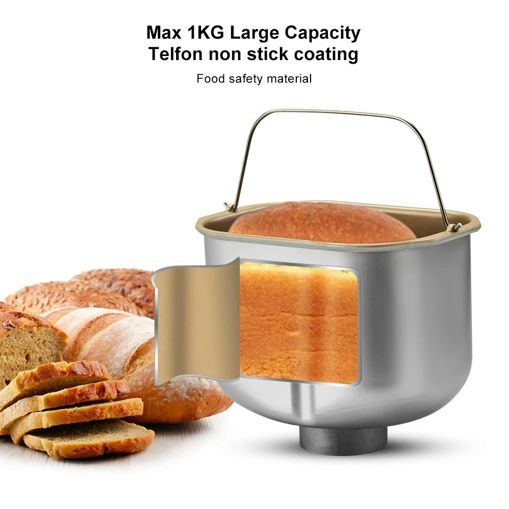 [EU Direct] Biolomix Stainless Steel 1KG 19-in-1 Automatic Bread Maker 650W Programmable Bread Machine with 3 Loaf Sizes Fruit Nut Dispenser