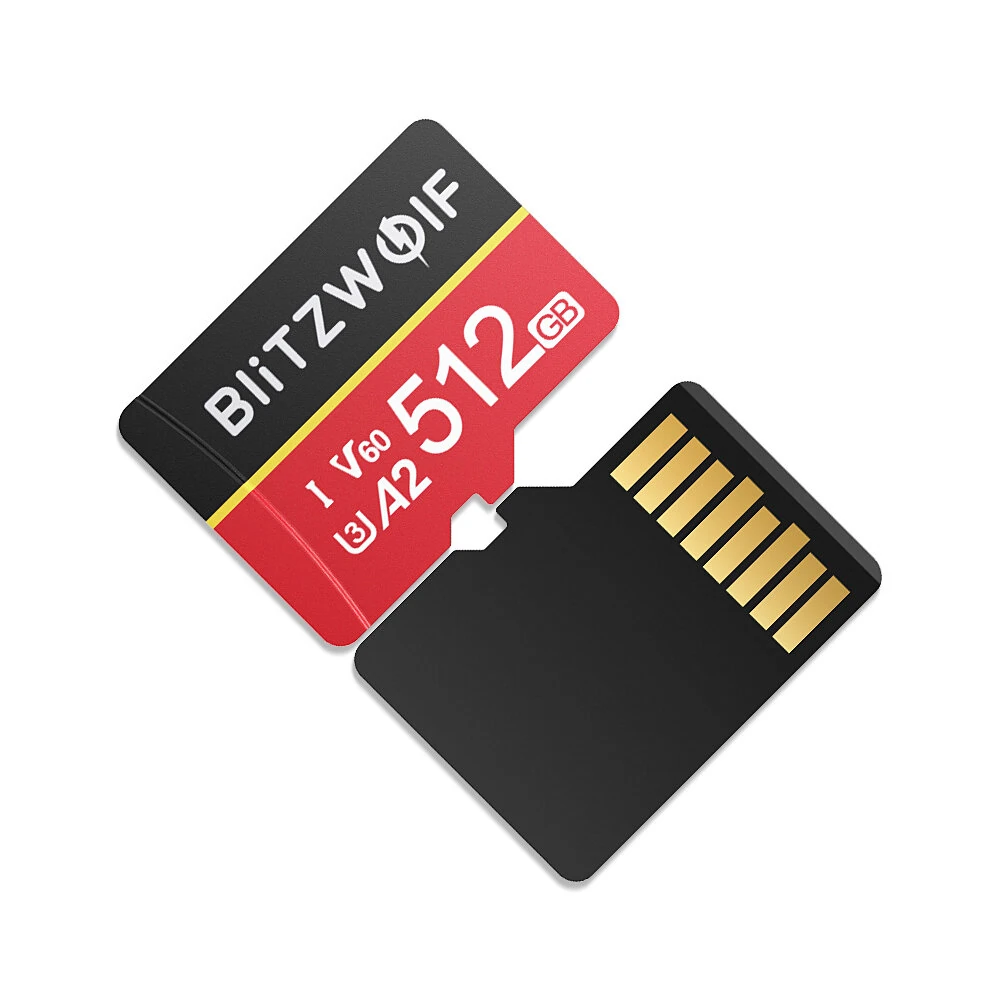 BlitzWolf® BW-TF4 Class 10 A2 V60 UHS-1 TF Memory Card 64GB 128GB 256GB 512GB Micro SD Card Read Speeds Up to 180MB/s Supports 4K UHD Video Recording