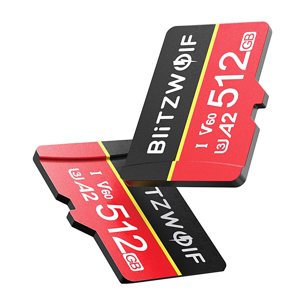 BlitzWolf® BW-TF4 Class 10 A2 V60 UHS-1 TF Memory Card 64GB 128GB 256GB 512GB Micro SD Card Read Speeds Up to 180MB/s Supports 4K UHD Video Recording