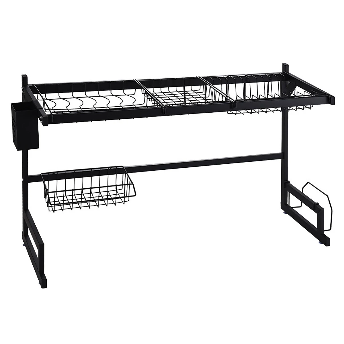 HONEIER 85CM 2-Tier Dish Drying Rack Kitchen Organizer Storage Rack Space Saving Over The Sink For Kitchen Counter