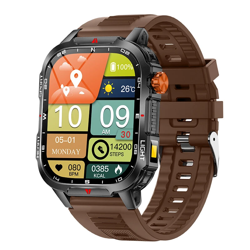 Senbono V35 2.01-inch HD Screen LED Flashlight 1100mAh Massive Battery Compass Voice Assistant bluetooth Call Heart Rate Blood Oxygen Monitor Sleep Monitoring Multi-sport Modes IP68 Waterproof Smart Watch