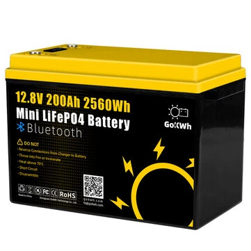 Gokwh 12V 200Ah BT + SOC Mini Car Bluetooth Energy Storage Box Battery Built-in Smart APP & LCD Energy IP65 Protection Level