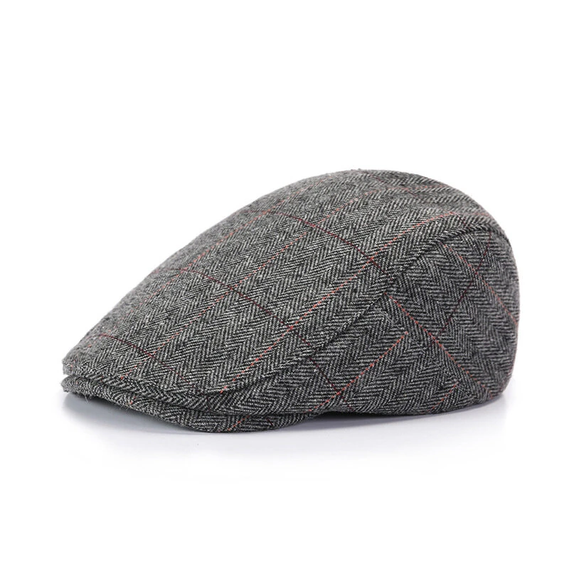 Collrown Men Beret Cap Adjustable Cotton Flat Cap Retro Duck Tongue Cap Warm Forward Cap Driving Hat Newsboy Hats