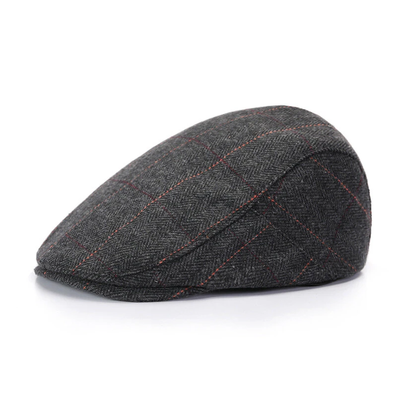 Collrown Men Beret Cap Adjustable Cotton Flat Cap Retro Duck Tongue Cap Warm Forward Cap Driving Hat Newsboy Hats