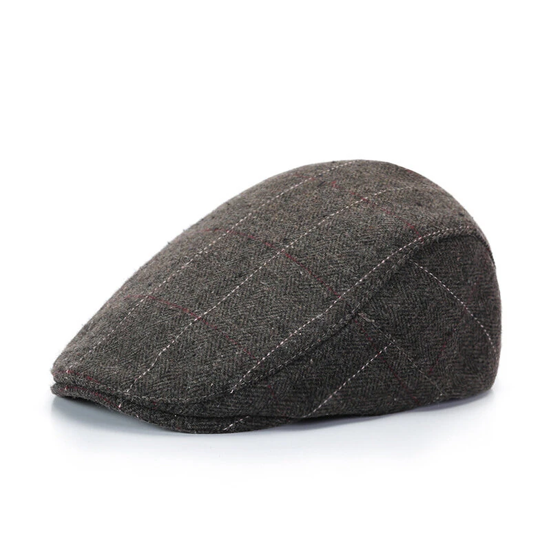 Collrown Men Beret Cap Adjustable Cotton Flat Cap Retro Duck Tongue Cap Warm Forward Cap Driving Hat Newsboy Hats