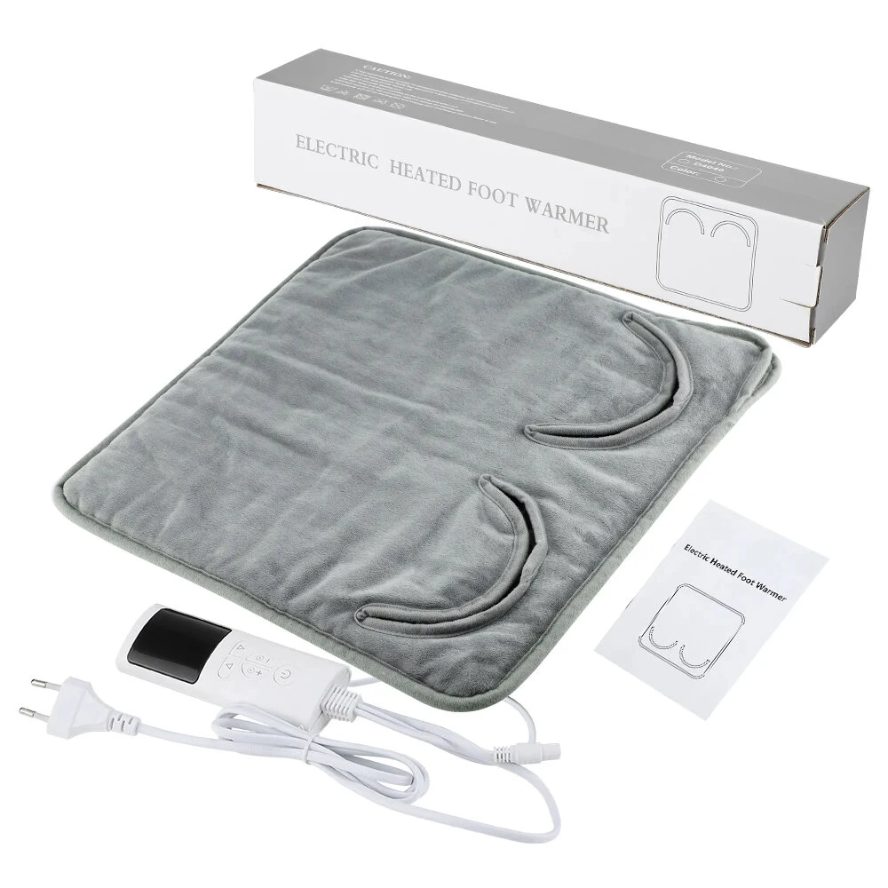 Electric Foot Heating Pad Washable Feet Warmer Heater Household Soft Plush Heat Blanket Foot Heat Mat Home Office Bedroom 9 Temperature Settings And 4 Time Settings