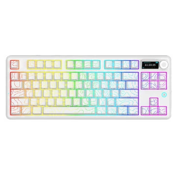 AJAZZ AK870 V2 Tri-mode Mechanical Keyboard 75% RGB Hot-Swaddable Gasket Structure 10000mAh Battery Wireless Gaming Keyboard