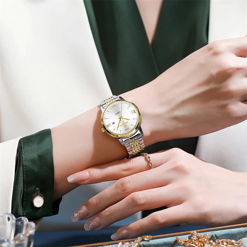 POEDAGAR Women Watch Thin Waterproof Luminous Quartz Watch Calendar Analog Stainless Steel Wrist Watch Date Lady Watch